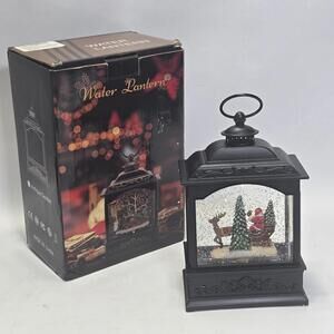 Christmas Water Lantern Santa Sleigh Reindeer LED Musical Glitter Snow Globe